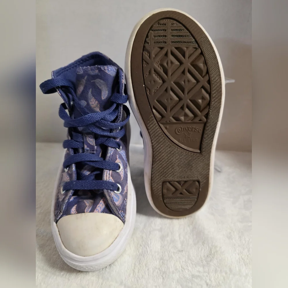 Converse Chuck Taylor Move Hi‎ Canvas Purple Kids Platform Casual Size 12